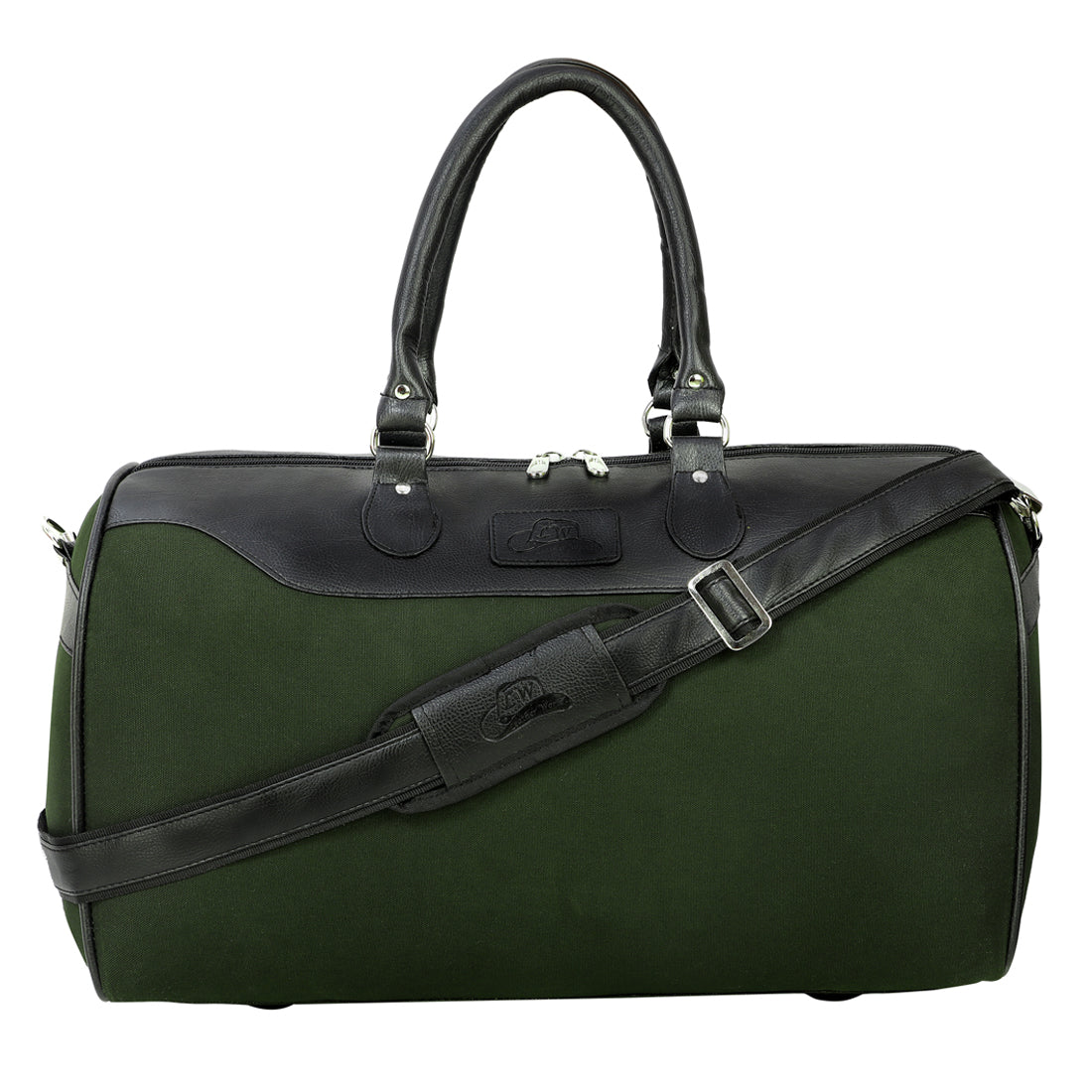 1 Rated Men's Weekend Bag - Leather and Canvas Duffel Bag