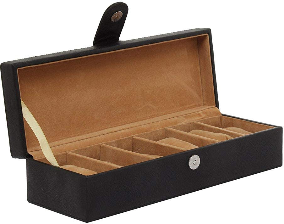 Obsidian Black Hexa Leather Watch Box | Michaels