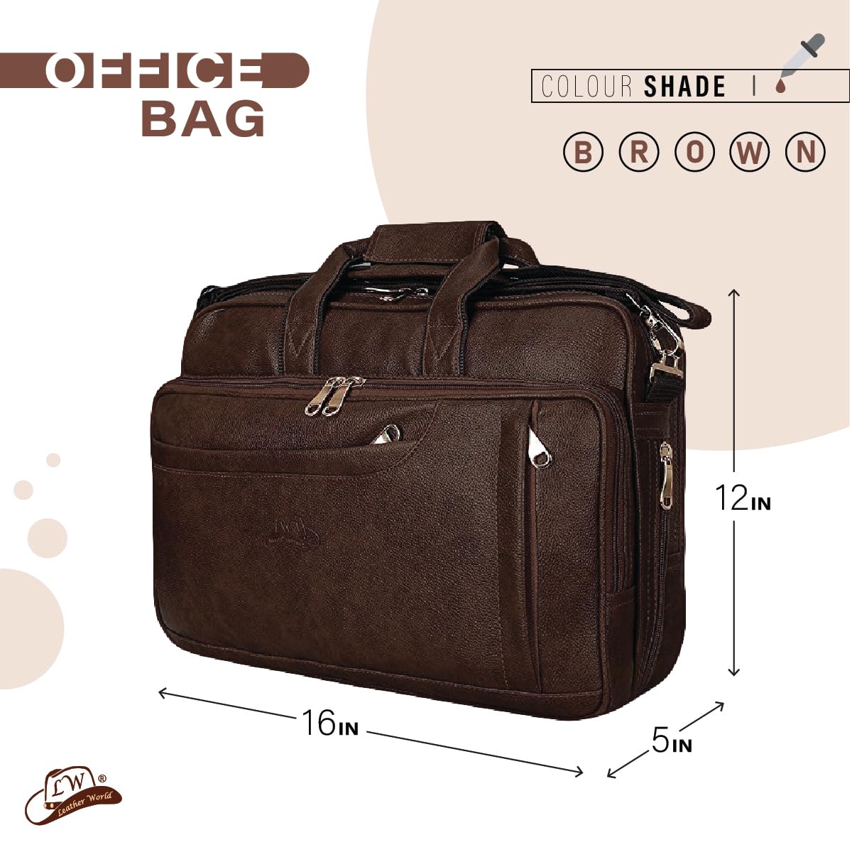 Stylish Unisex Leatherette Office Laptop Bag