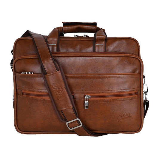 Business Class Unisex Faux Leather 15.6 Inch Office Laptop Bag