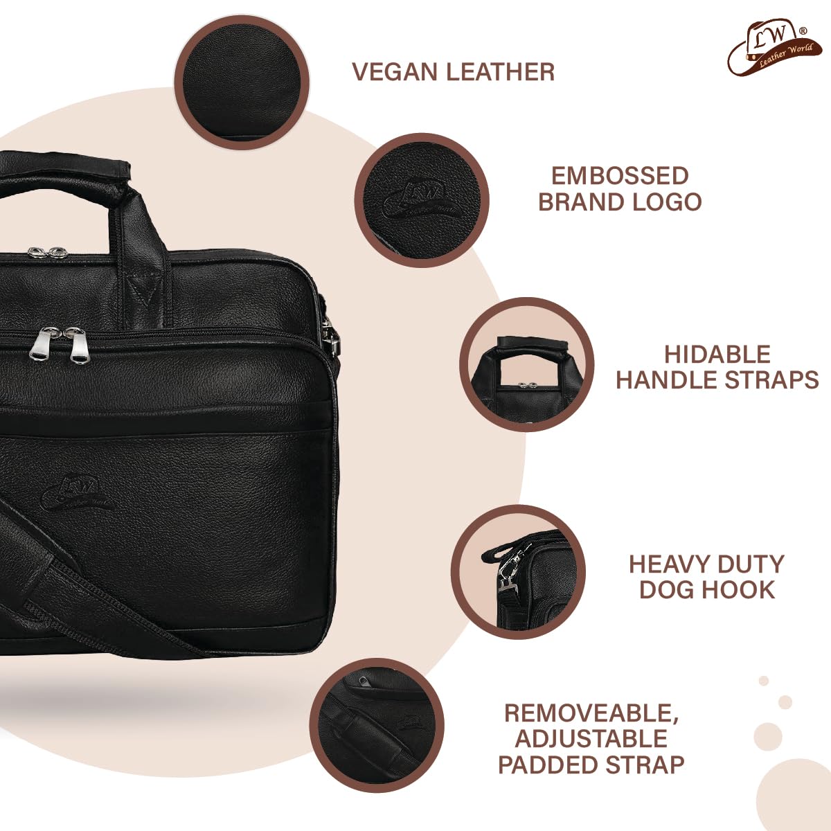 Stylish Unisex Leatherette Office Laptop Bag