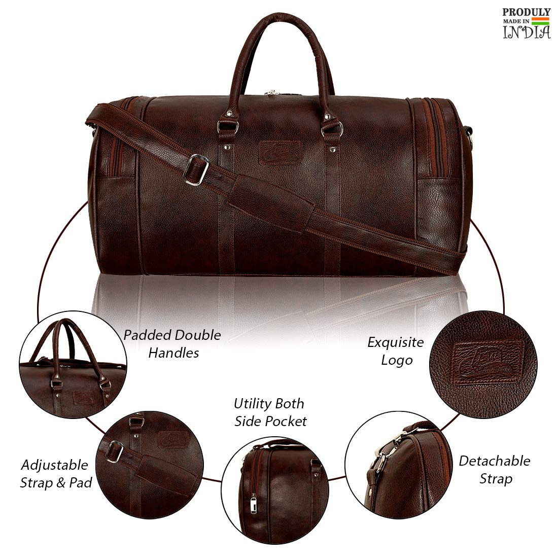 Luxurious Synthetic Leather Cabin Luggage Travel Duffel Bag