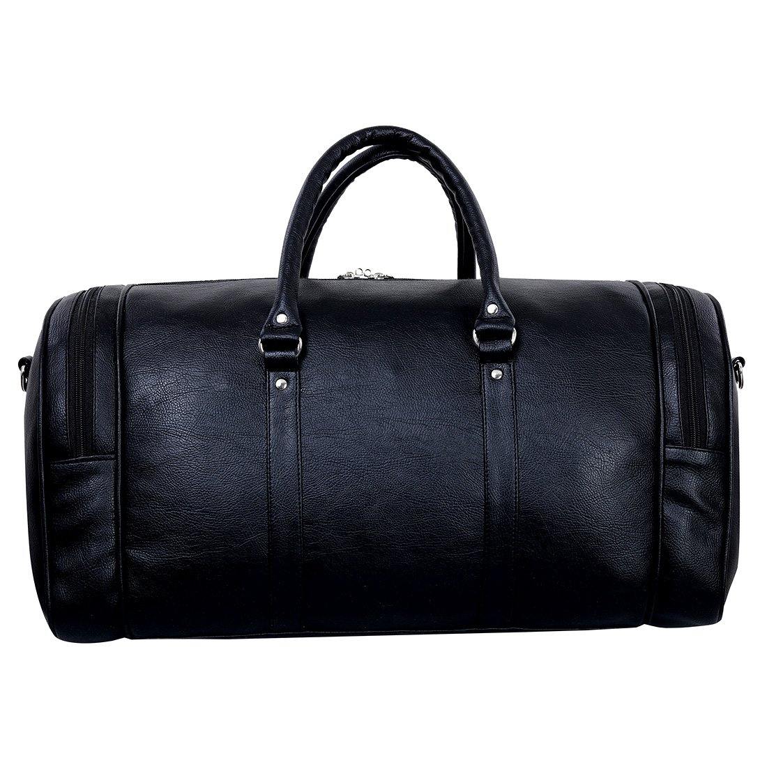 Leather World PU Leather Travel Duffle Bag for Men Women Luggage Sport