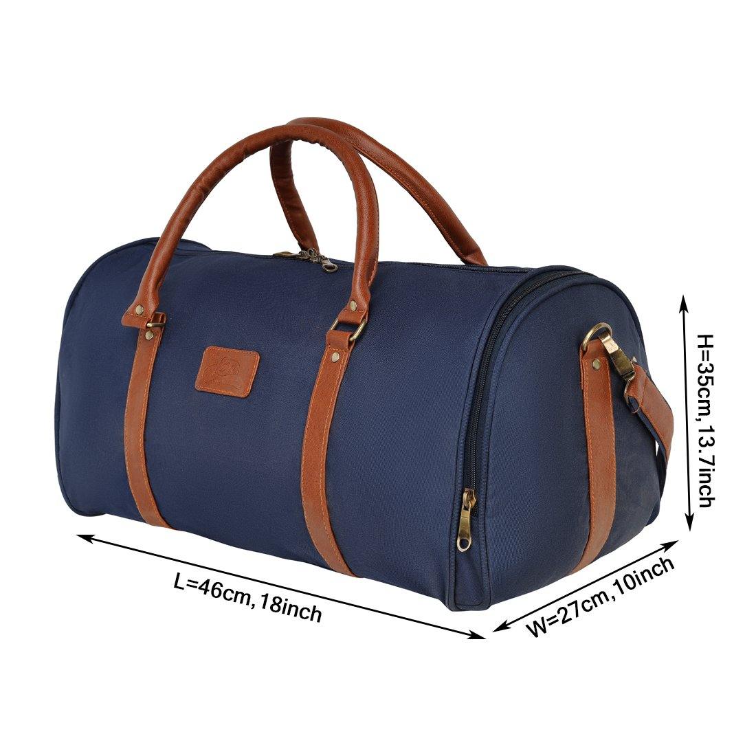 Blue leather hotsell duffle bag