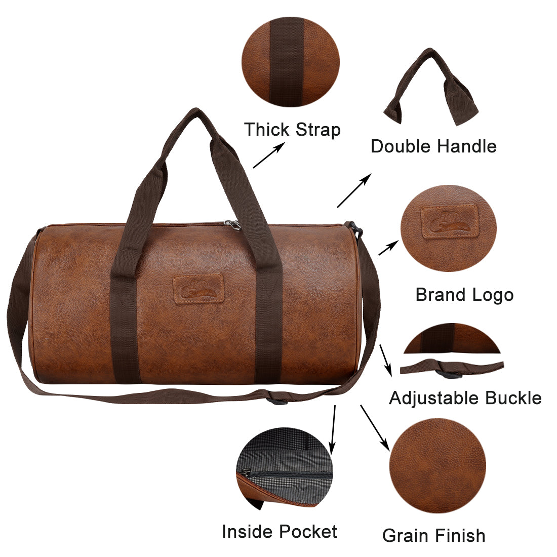 Buy Rustic Town Handmade Brown Leather Travel Duffel Bag - Airplane  Underseat Carry On Bags (Medium) at Amazon.in